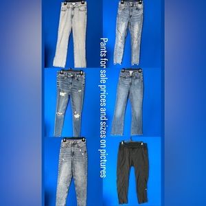 Pants for sale, prices /brands/ and sizes listed on photos